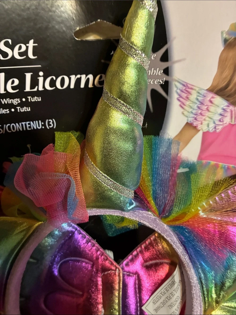 Halloween Unicorn Set Kids Costume - Rainbow Wings, Headpiece & Tutu NWT